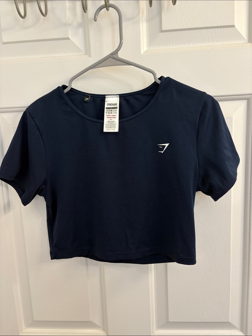 NWOT Gymshark Navy Short Sleeve Cropped Workout Tee